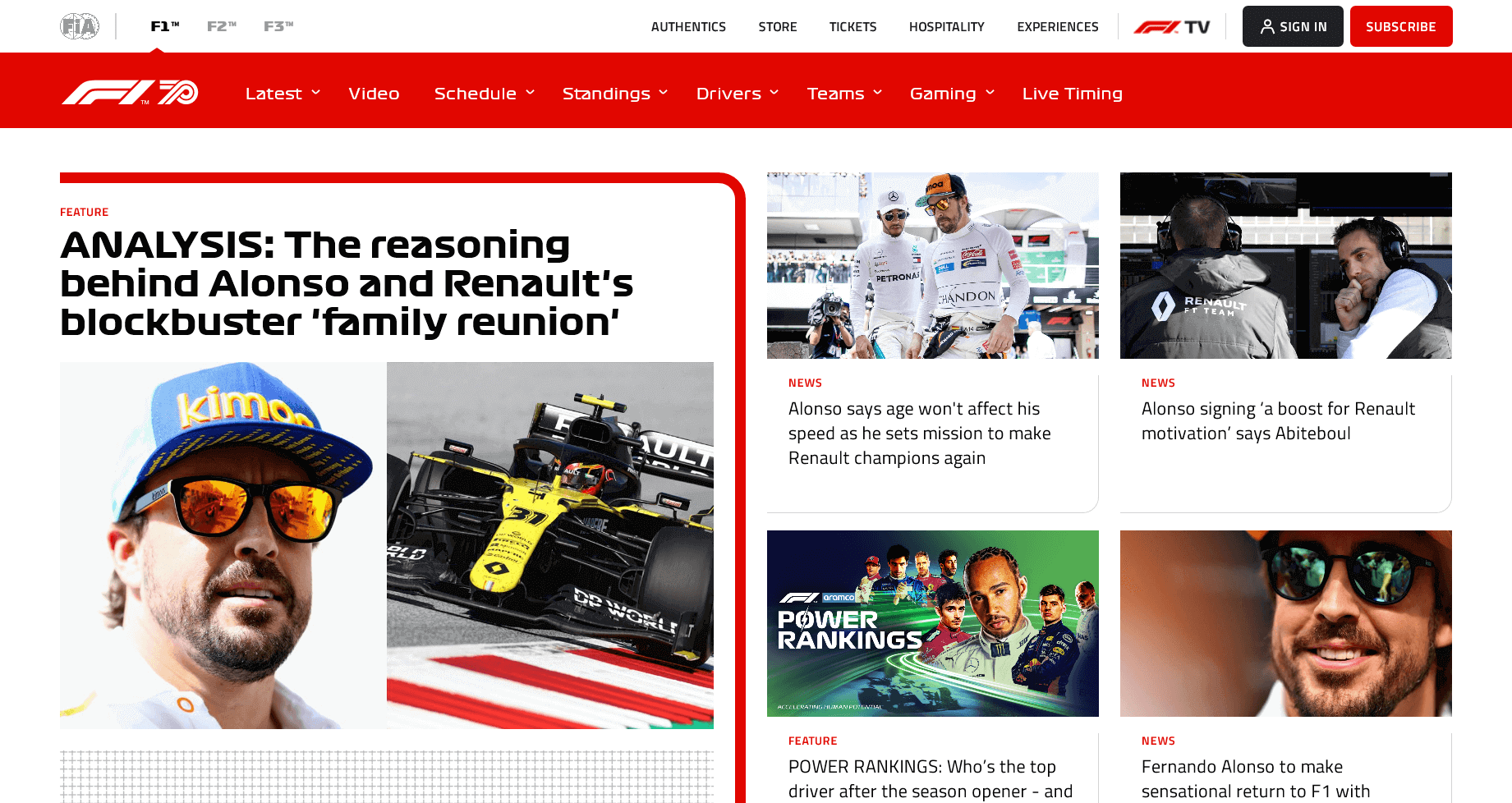сайт Formula1.com